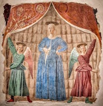 Admire the fresco of Madonna del Parto