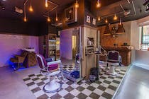 Get a fresh cut at THE BARBER'S SHOP