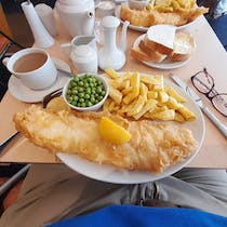 Enjoy delicious fish & chips at The Pelican