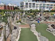 Play mini golf and bumper cars at Funder Island