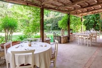 Dine on the terrace at Locanda Quattro Vesta