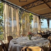Share refined dishes with a view at L'amandier De Mougins
