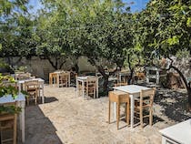 Dine in the garden at Il Cortiletto