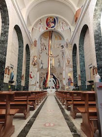 Admire the splendid mosaics at the Church of Saint Paschal Baylon