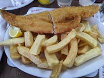 Savour the fish and chips at Golden Anchor