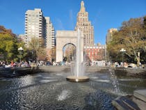 People watch in Washington Square Park