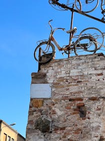 Visit the bicycle sculpture at Plaza de la Bicicleta