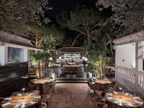 Enjoy a meal in the beautiful outdoor areas at Botânico