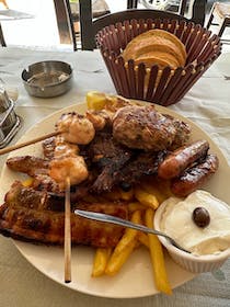 Try the open-fire roasted chicken at Taverna-cafe Vrisi