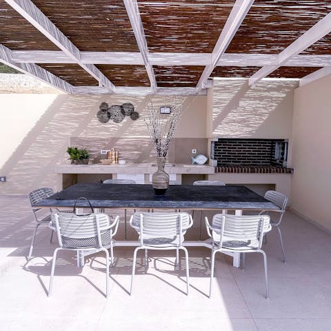 Whip up a Mediterranean-inspired feast in the outdoor kitchen