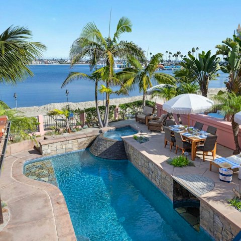 Stay at home and paddle about in the swimming and spa pools