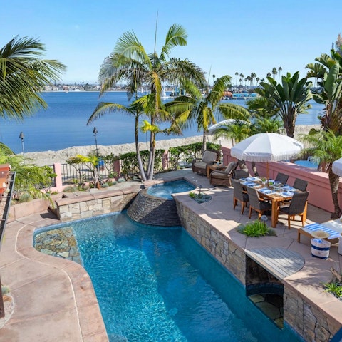 Stay at home and paddle about in the swimming and spa pools