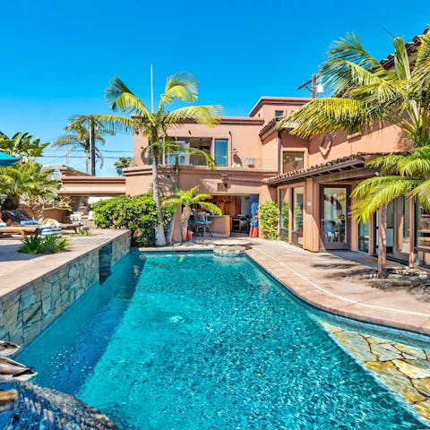 Stay at home and paddle about in the swimming and spa pools