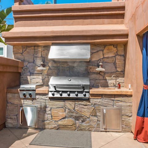 Whip up something tasty on the barbecue or in the outdoor kitchen