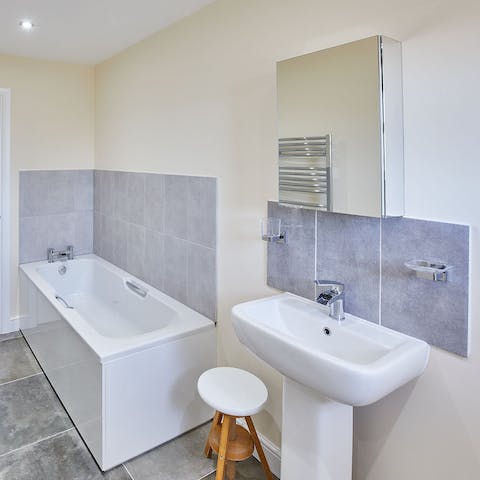 Take a bubble bath after a day of shopping and sight seeing in town