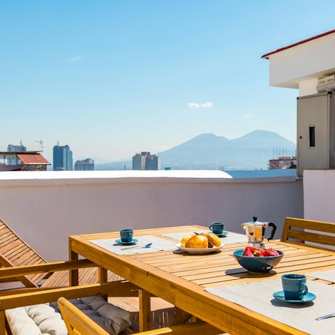 Soak in the sunshine and views from the private terrace