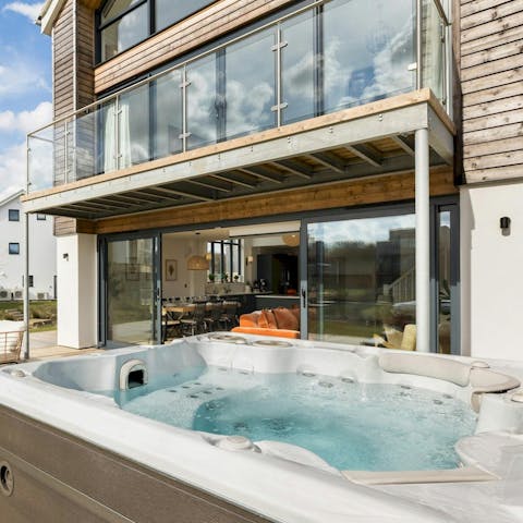 Feel a wonderful sense of relaxation from the private hot tub