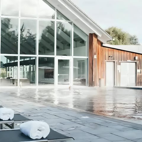 Enjoy refreshing swims in the communal pool