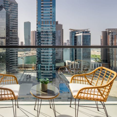 Wake up with a mint tea on the private balcony