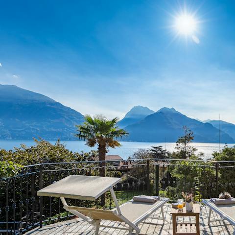 Lounge in the sun on the terrace, soaking up the incredible views