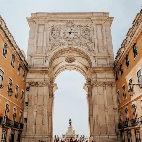 Head down the hill to the elegant riverside Praça do Comércio – it's a fifteen-minute walk