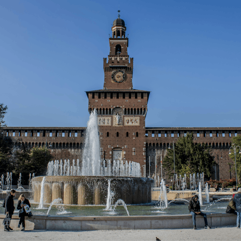 Soak up the history of the Castello Sfrozesco, 15-minute metro ride away
