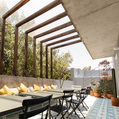 Enjoy an unforgettable sunset from the building's rooftop