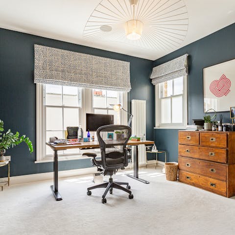 Catch up on work or write a blog of your time in Clapham in the stylish home office