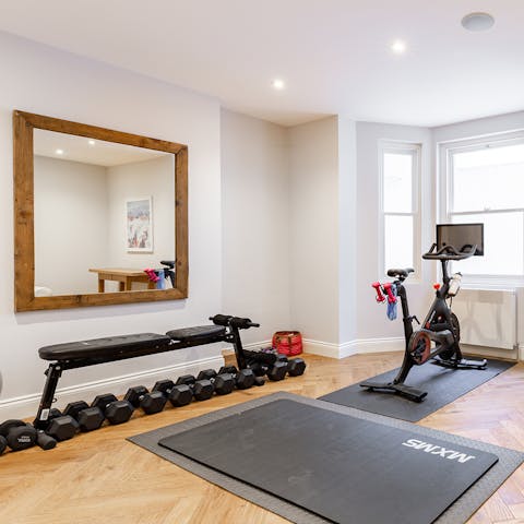 Do a workout in the private gym or go for a jog on Clapham Common