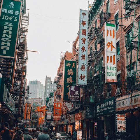 Experience the hustle and bustle of Chinatown, just a thirty-minute walk away