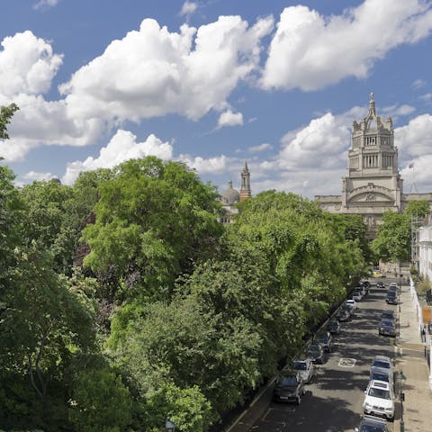 Take in the views of the Victoria and Albert Museum from the balcony off the drawing room