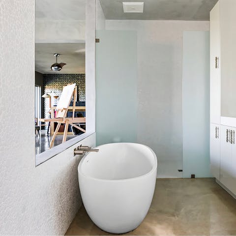 Treat yourself to a pamper session in the freestanding tub