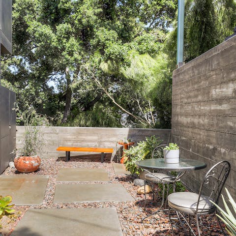 Find a quiet spot to enjoy your breakfast or to read a good book