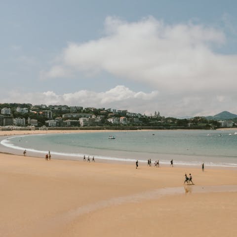 Splash in the surf of La Concha beach – it's a few minutes away on foot
