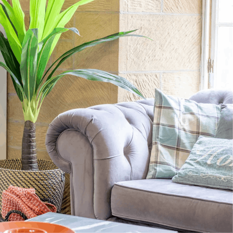 Enjoy a glass of whisky on the sofa after a long day on your feet