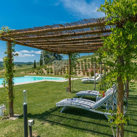 Relax under the gazebo with a glass of something ice cold