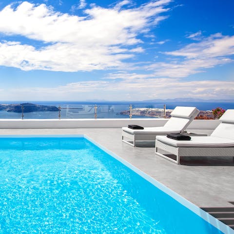 Make a splash in the glittering swimming pool on hot afternoons