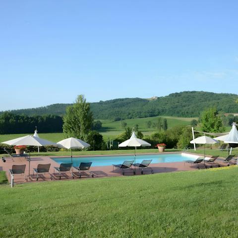 Soak up the sun and take cooling dips in the shared pool