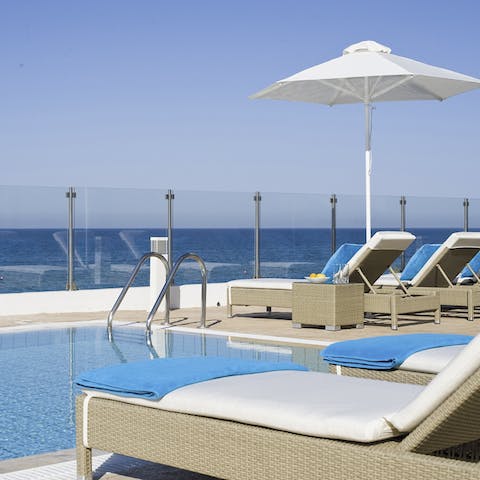 Sunbathe with views over the Mediterranean