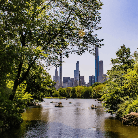 Grab a coffee to go and stroll over to Central Park – just ten minutes away