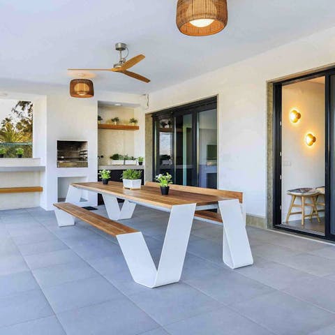 Have a barbecue out on the covered terrace