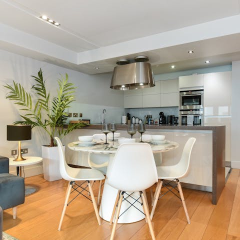 Socialise with ease in the open-plan living area
