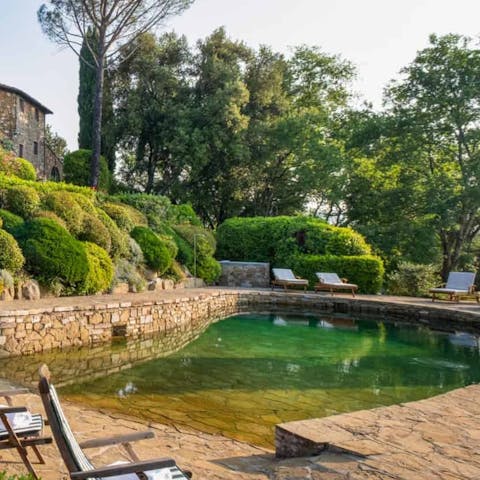 Experience pure peace while relaxing by the pool