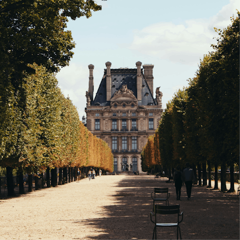 Wander around the Tuileries Gardens, a mere 15 metres away