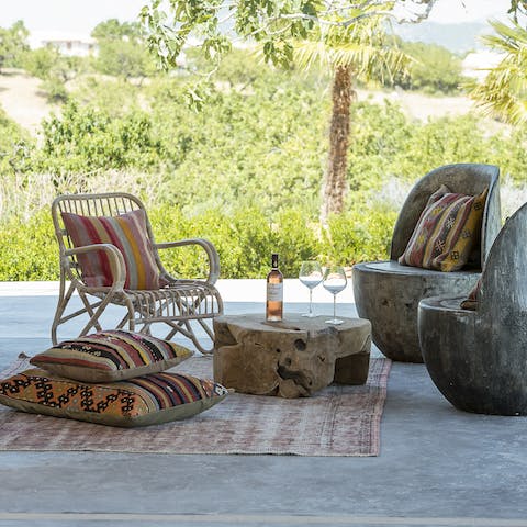 Linger into the night with a glass of Spanish wine by one of the many secluded seating areas