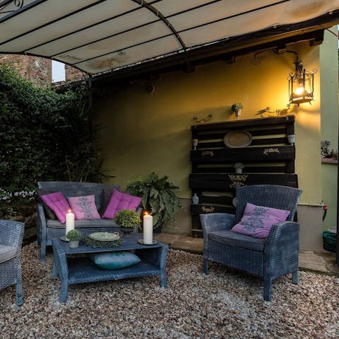 Kick back on the outdoor seating while enjoying the sunset