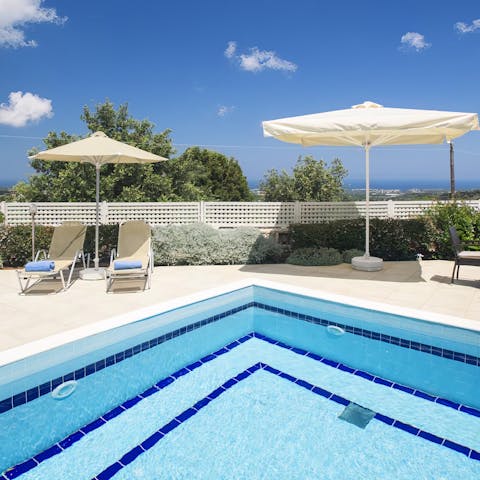 Keep cool under the hot Cretan sun with a dip in your private pool