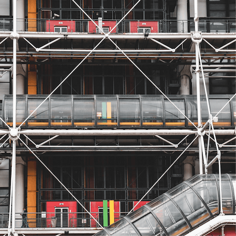 Immerse yourself in contemporary art at the Centre Pompidou, just 100 metres away