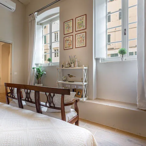 Relax in front of the sunlit windows