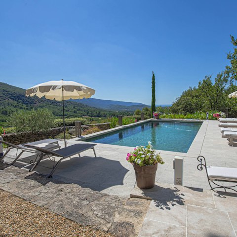Admire the views from the private pool